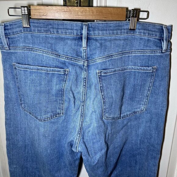 Frame SZ 30 Womens Le Beau Crop Mid Rise Jeans Distressed Raw Hem Walden Rock - Picture 7 of 12